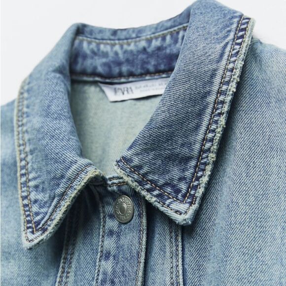 Zara Denim TRF Dress New Blue - Picture 6 of 8